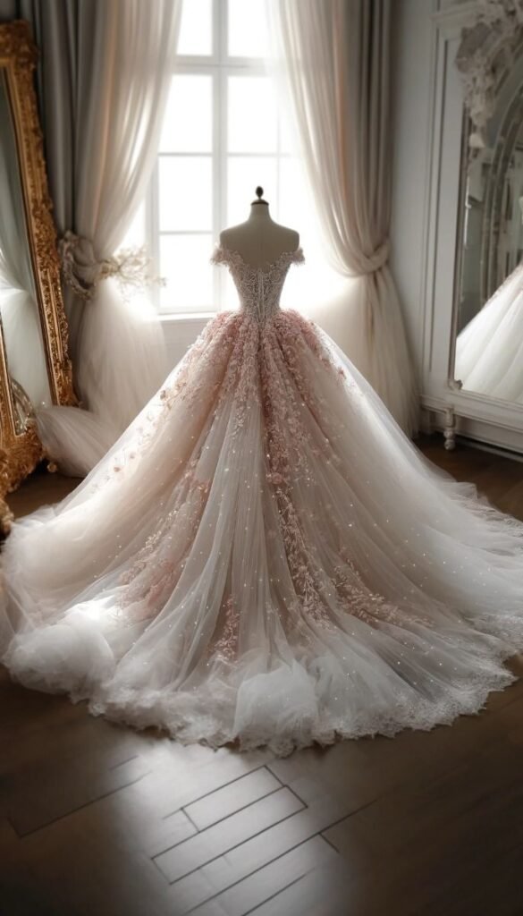 pink wedding dress
