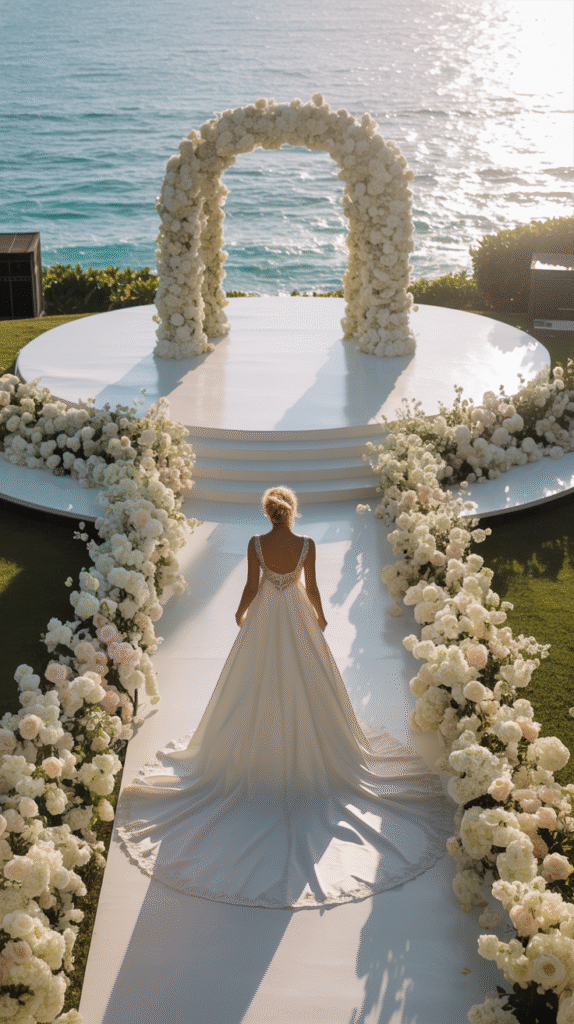outdoor wedding ceremony near sea