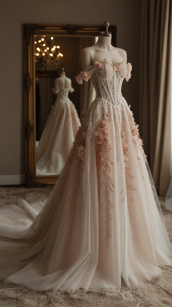 pink wedding dress